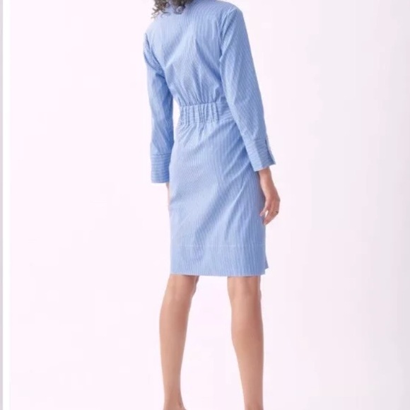 Joseph Ribkoff Woman’s Size 8 Blue & White Striped Button Down With Tie - Picture 2 of 12